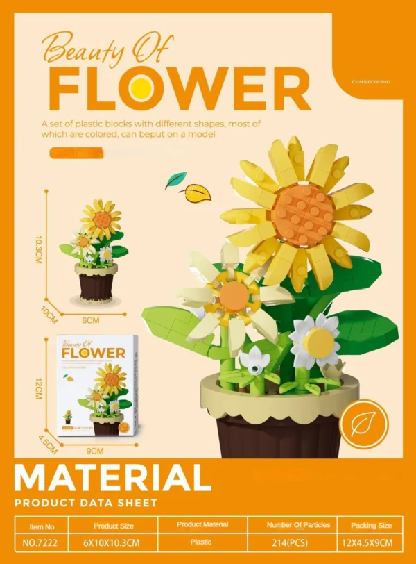Potted Plant (Sunflower) Mini Building Blocks