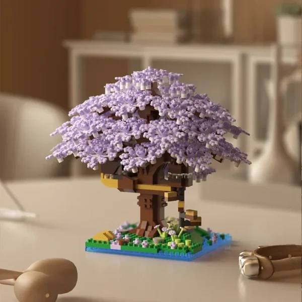 Purple Cherry Blossoms Tree House Building Blocks - Image 3