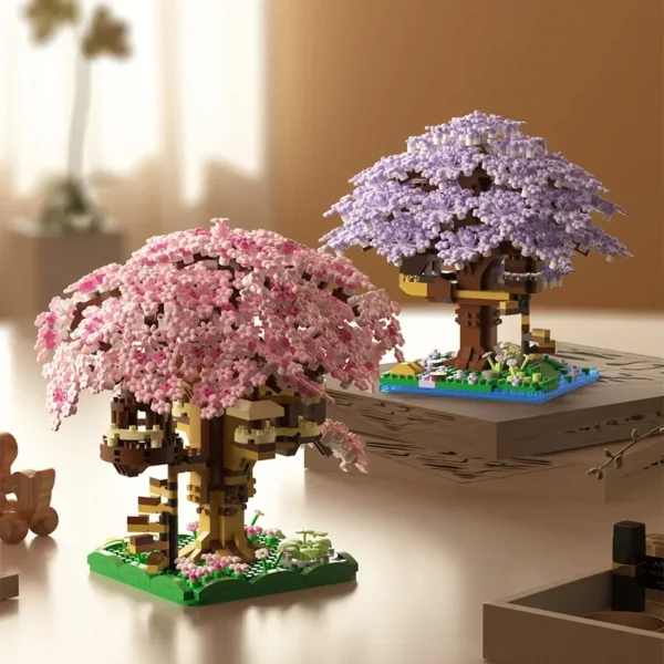 Purple Cherry Blossoms Tree House Building Blocks - Image 4