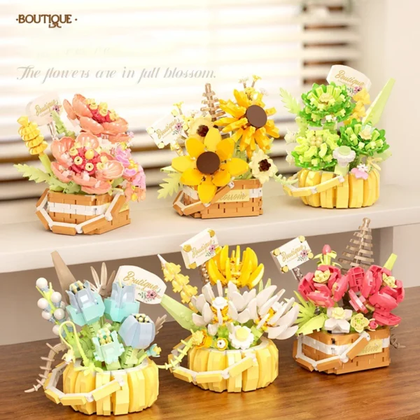 Garnish Green Basket Flowers Bricks Set - Image 2