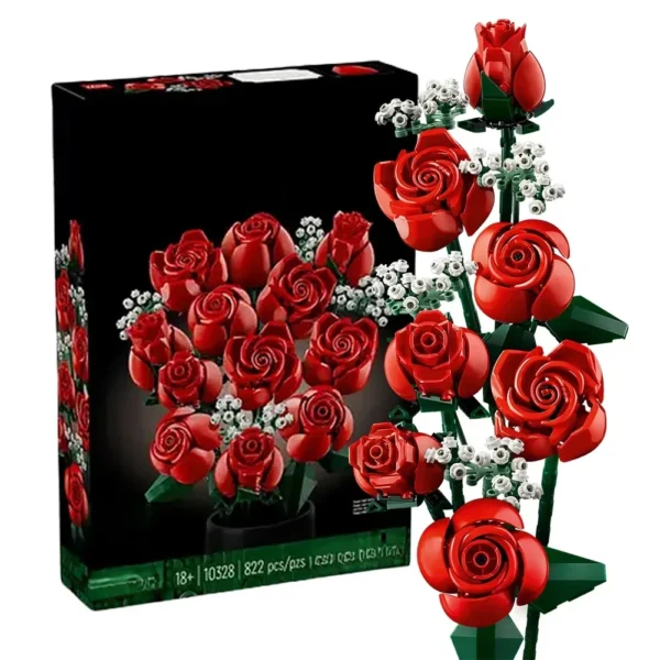 Red Rose Flower Bouquet Set