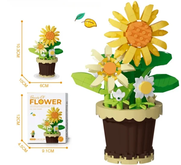 Potted Plant (Sunflower) Mini Building Blocks - Image 3